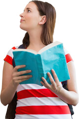 Canvas Print - Student reading book in library