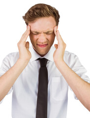 Canvas Print - Young businessman getting a headache