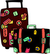 Digital composite image of luggage
