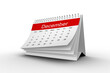 Desk calendar showing December