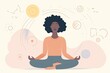 © PinkiePie - illustration that depicts the benefits of practicing meditation or mindfulness for mental and emotional well-being