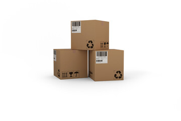 Canvas Print - Graphic image of cardboard courier boxes