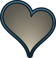 Sticker - Vector image of gray heart shape