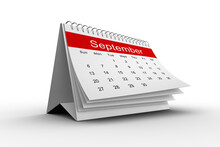 3d Calendar With Page Of September