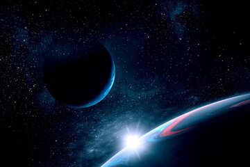 Wall Mural - image of outer space. . mixed media