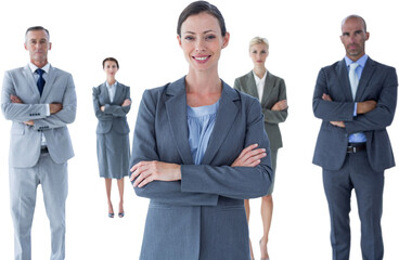 Poster - Businesswoman colleagues arm crossed