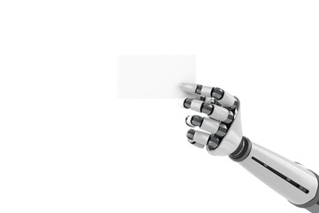 Sticker - Digitally generated image of white robotic arm holding placard