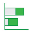 Digitally generated image of green bar chart 