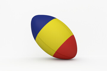 Canvas Print - Romania flag rugby ball