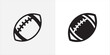 American football icon set. Rugby ball icons. Vector stock illustration. Simple flat design.