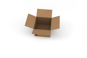 Sticker - 3D image of open cardboard box