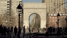 Telephoto Shot Of Washington Square Arch In New York City