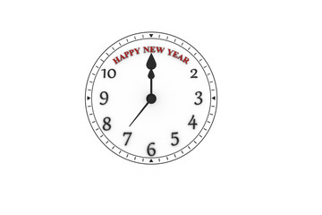 Wall Mural - Happy new year written on clock