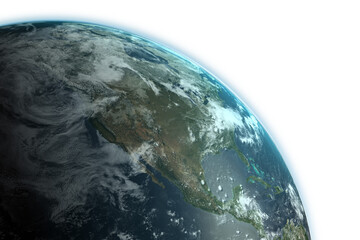 planet earth against white background