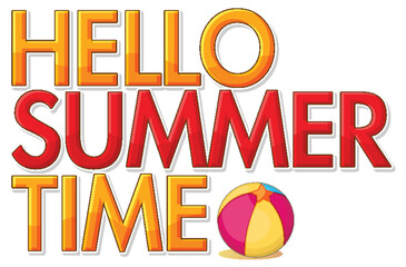 Poster - Hello suumer time text for banner or poster design