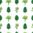 © Myurenn - Pattern with green trees on a white background