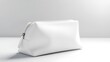 Blank white makeup bag, mock up, front facing view