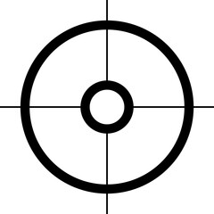 Crosshair gun sight vector icons set. Bullseye, target or aim symbol. Futuristic aim pointer. Military rifle scope, shooting mark sign. Targeting, aiming. Archery, hunting vector. Game UI element.