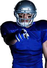 Poster - Portrait of American football player pointing