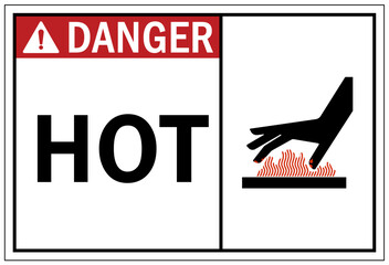 Wall Mural - Hot warning sign and labels