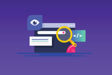 Competitive analytics, examine SEO report ranking development, web traffic and conversion concept.