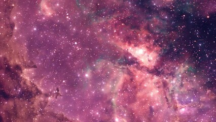 Wall Mural - Deep Space Flight Through Stars with Galaxies and Nebulas with Rich Purple Color - Abstract 3D CGI Animation 4K