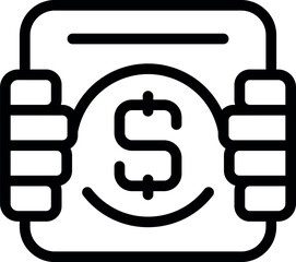 Wall Mural - Dollar poverty icon outline vector. Child money. Help family