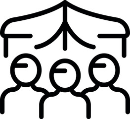 Wall Mural - Family tent house icon outline vector. Poverty people. Home person