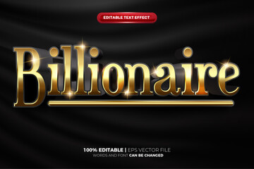 Wall Mural - Billionaire luxury black gold 3d editable text effect