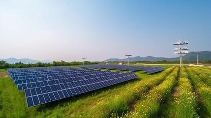 eco-environmentally friendly green energy of sustainable development of solar power plant generative
