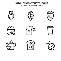 Wall Mural - kitchen contents icon or logo isolated sign symbol vector illustration - Collection of high quality black style vector icons 

