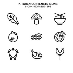 Wall Mural - kitchen contents icon or logo isolated sign symbol vector illustration - Collection of high quality black style vector icons 
