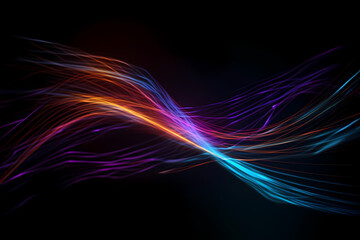 A futuristic orange and blue lines as a stylish cyber background, Generative AI