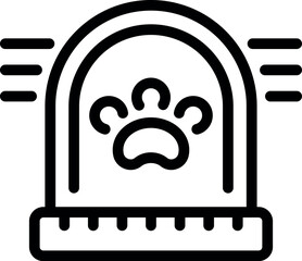 Poster - Pet car ambulance icon outline vector. Dog help. Veterinary help