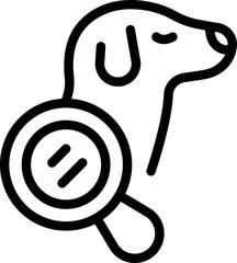 Sticker - Pet health icon outline vector. Dog animal. Syringe injection