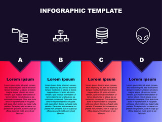 Wall Mural - Set line Folder tree, , Server, Data, Web Hosting and Alien. Business infographic template. Vector