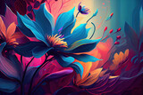 Fototapeta Kwiaty - beautiful abstract flower pattern background