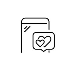 Wall Mural - dating app notification. love, romantic relationship. find your match online. pixel perfect, editabl