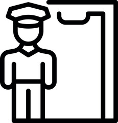 Poster - Policeman icon outline vector. Safety guard. House lock