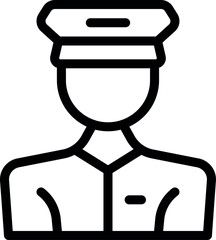 Sticker - Police officer icon outline vector. Safety data. Computer secure