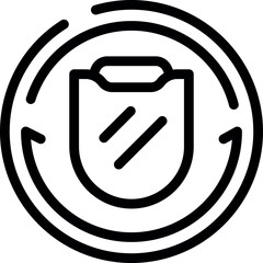 Wall Mural - Lock shield icon outline vector. Safety guard. Computer secure