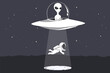 an alien on a flying saucer abducts an astronaut