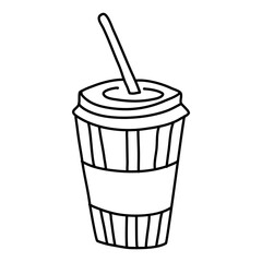 Poster - Hand Drawn drinking Cup Line Icon