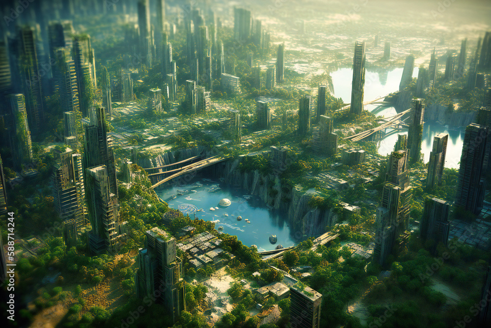 Embrace the future of urban design with an image of a metropolis ...
