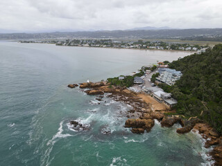 Wall Mural - Drone view at the heads rock near Knysna in South Africa