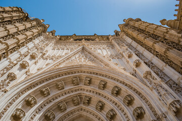 Sticker - Perspective of the Prince's Gate facade with Gothic details of the Cathedral, Seville SPAIN