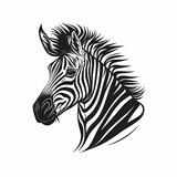 Fototapeta Konie - Zebra Isolated on White Background. Generative AI 