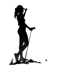 Wall Mural - golf player silhouette