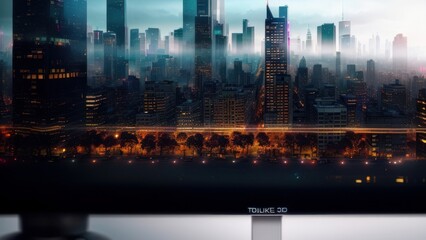 Wall Mural - Cyberpunk streets illustration, futuristic city, dystoptic artwork at night, 4k wallpaper. Rain foggy, moody empty future. Generative AI