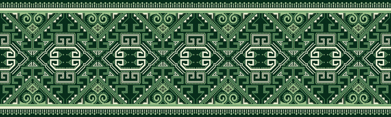 Wall Mural - Geometric ethnic patterns.Pixel pattern. Traditional Design. Border Aztec ornament. folklore ornament for ceramics EP.42